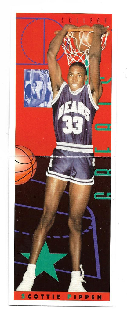 HOF:  1993 KELLOGG'S COLLEGE GREATS FOLD-OUT CARD #8 SCOTTIE PIPPEN- Original