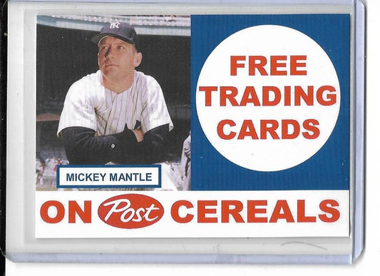 1962 POST CEREAL MICKEY MANTLE REPRINT TRADING CARD