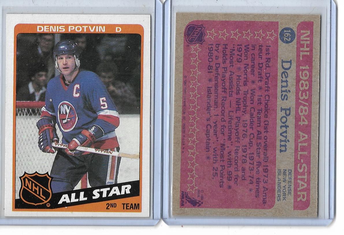 1983-84 Topps #162 Denis Potvin - All-Star New York Islanders  ORIGINAL