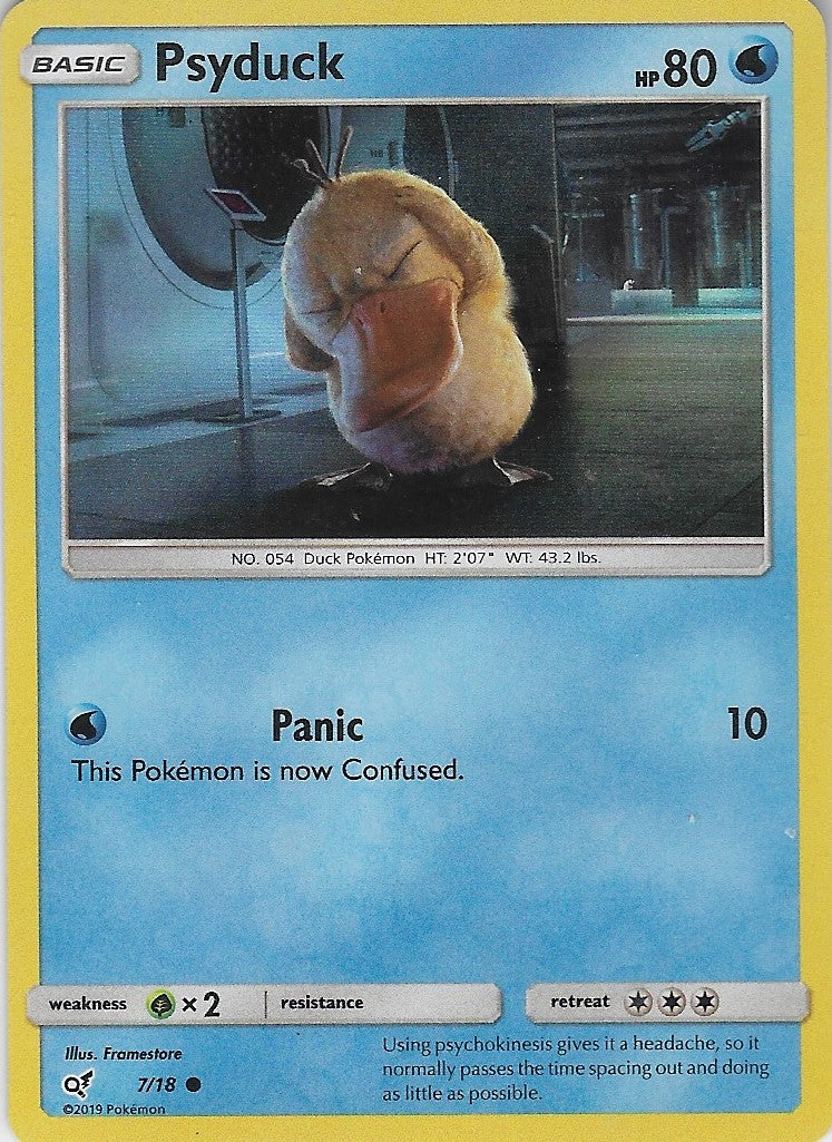 PSYDUCK 7/18 Detective Pikachu  Common Card TCG HOLO