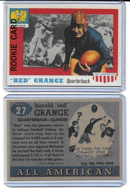 1955 Topps #27  RED GRANGE All American Football Card - Illinois.
