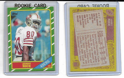 1986 Topps #161 Jerry Rice San Francisco 49ers Rookie Reprint Card.