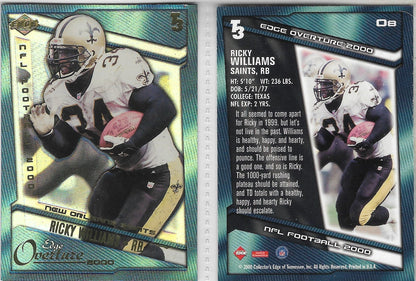 2000 COLLECTORS EDGE OVERTURE #O8 RICKEY WILLIAMS NEW ORLEANS SAINTS