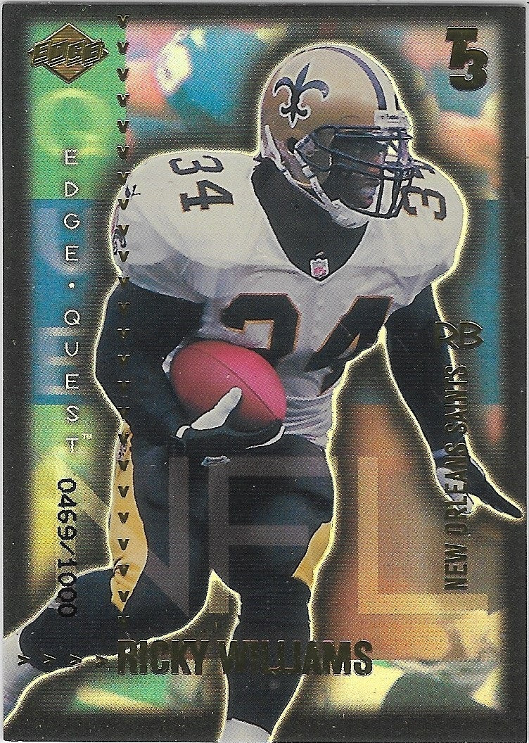 2000 COLLECTOR'S EDGE  ROOKIE RICKEY WILLIAMS NEW ORLEANS SAINTS EDGEQUEST EQ11