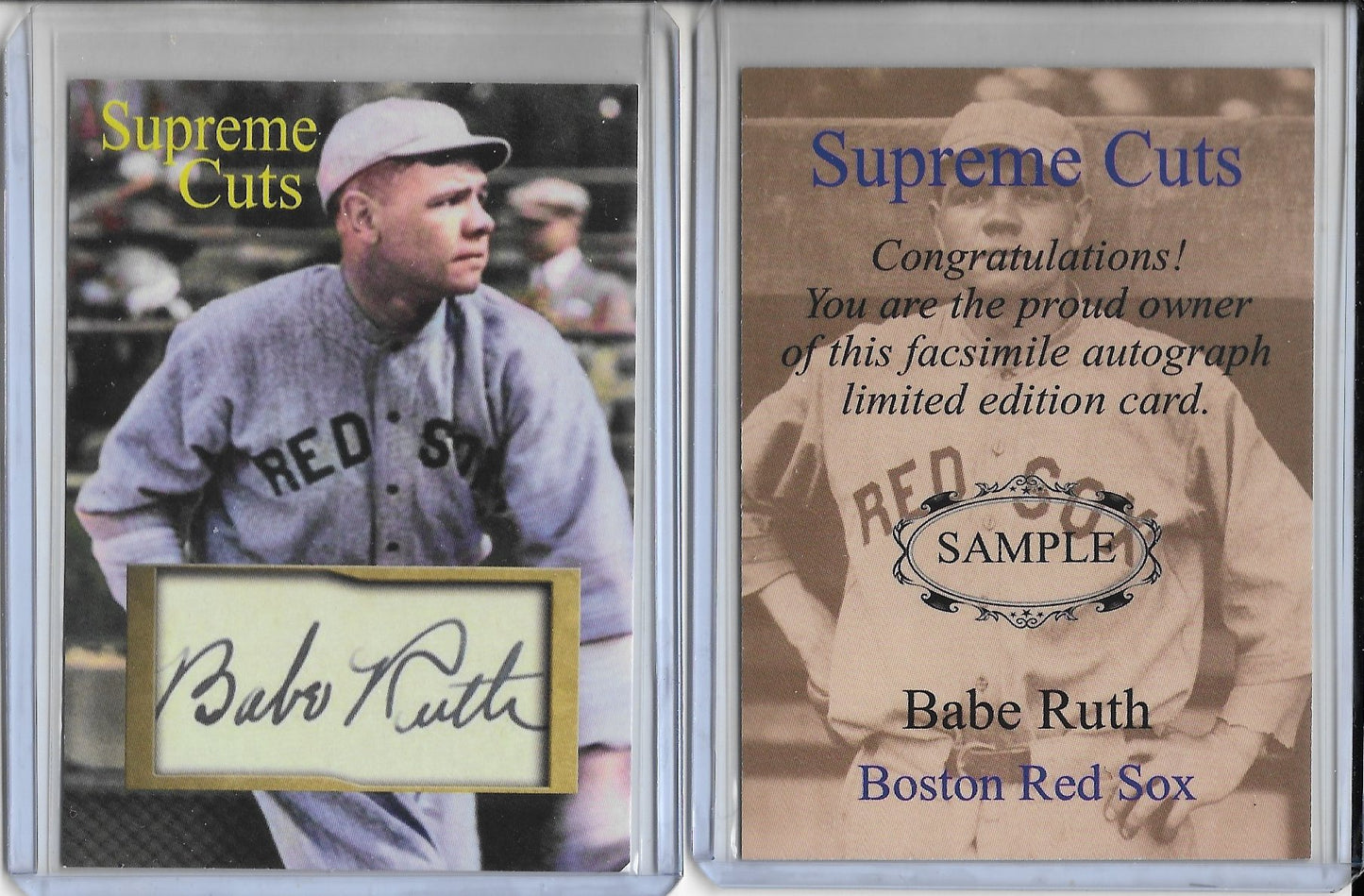 Supreme Cuts Baseball 2020 ACEO w/FACSIMILE AUTOGRAPHS - BABE RUTH