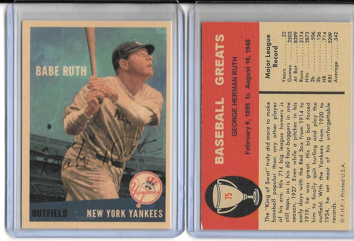 BABE RUTH RETRO CARD! - New York Yankees Vintage Style Type 2