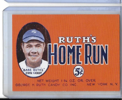 BABE RUTH "HOME RUN" Candy bar - Vintage Style AD card.