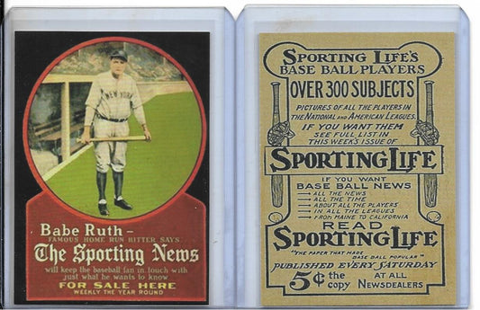 Babe Ruth Sporting News The Sporting Life Advertisement Reprint Card