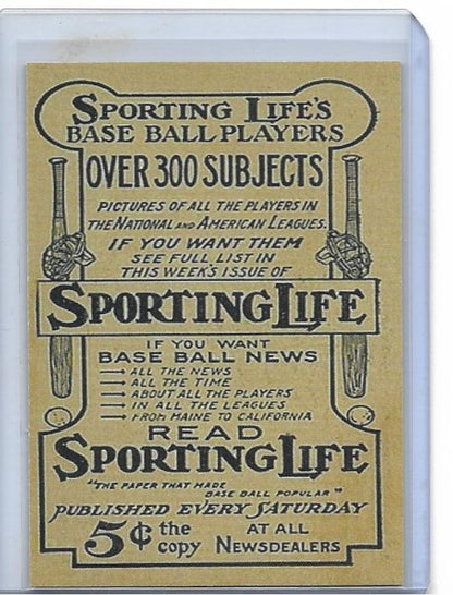 Babe Ruth Sporting News The Sporting Life Advertisement Reprint Card