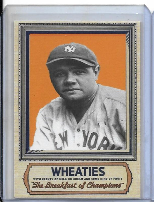 Babe Ruth Wheaties Advertisement  Promotional Reprint Card New York Yankees