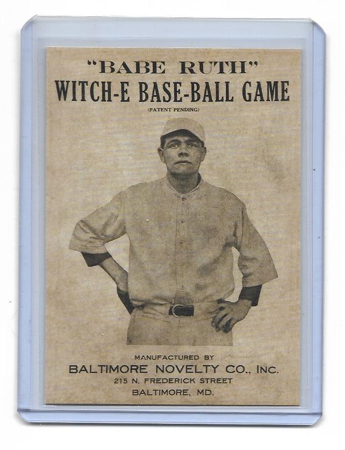 Babe Ruth Witch-E Base-Ball Game - Vintage Style Custom Card w Facs. auto
