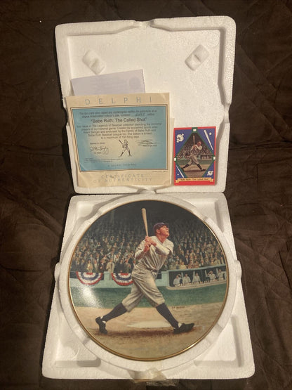 1992 DELPHI COLLECTORS PLATE - BABE RUTH - NEW YORK YANKEES “The Called Shot” 8" Plate