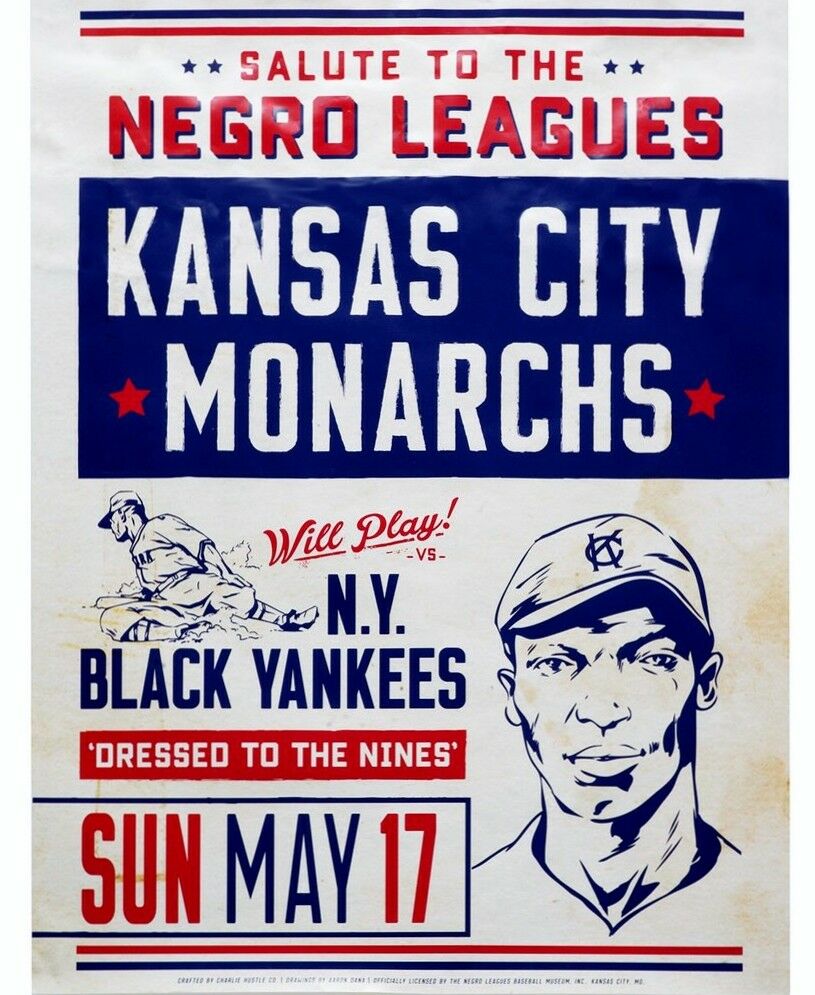 NEGRO LEAGUE GAME POSTER K.C MONARCHS VS NEW YORK BLACK YANKEES 8X10