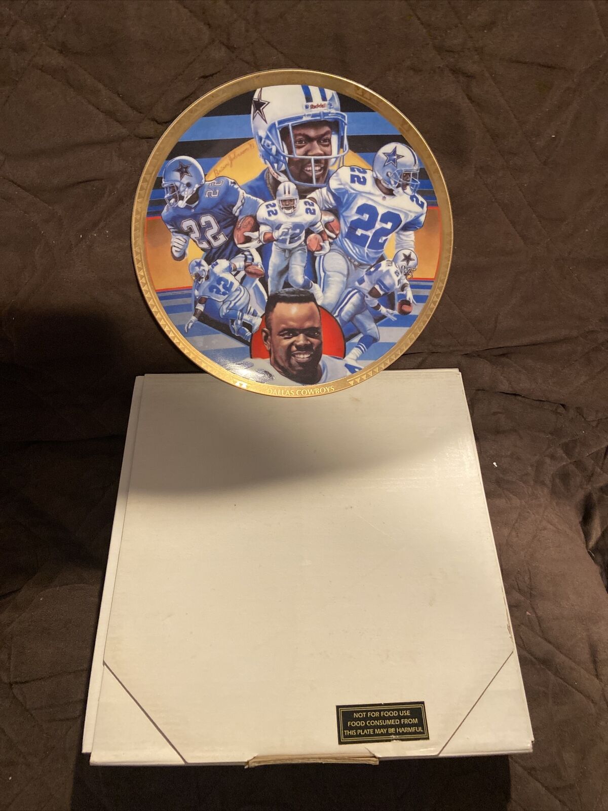 1993 EMMITT SMITH - DALLAS COWBOYS  Sports Impressions Plate With COA Number 1366