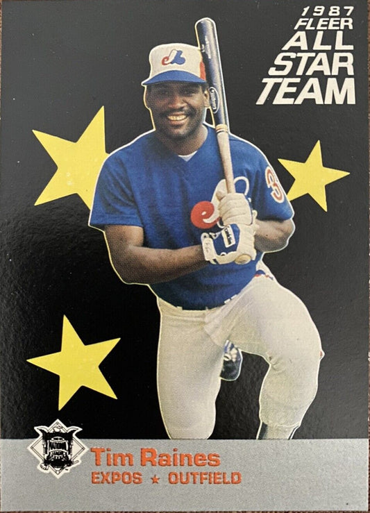 1987 FLEER "ALL-STAR" CARD #12 TIM RAINES-  MONTREAL EXPOS - -  MLB HOF