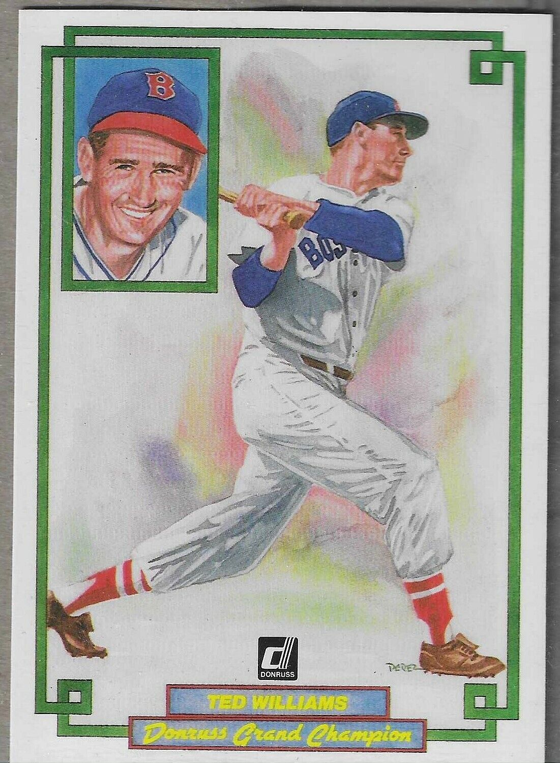 1984 DONRUSS CHAMPIONS "OVERSIZED CARD #14 TED WILLIAMS - BOSTON RED SOX