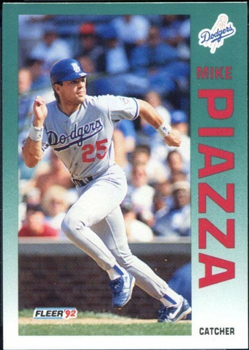 1992 Fleer Update #U-92 MIKE PIAZZA Rookie Reprint card  Los Angeles Dodgers