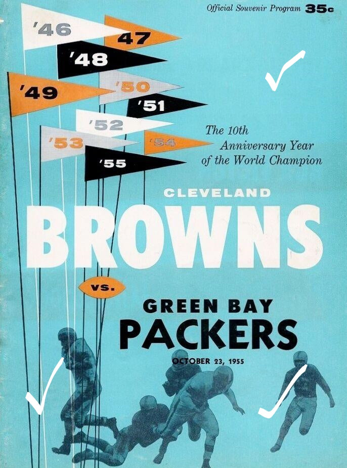 1955 BROWNS VS PACKERS CHAMPIONSHIP PROGRAM GLOSSY COVER PHOTO 8X10