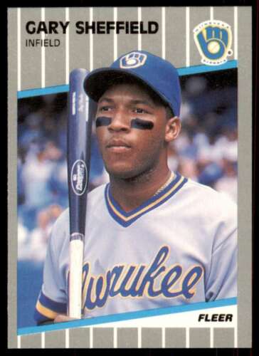 1989 FLEER #196 GARY SHEFFIELD - MILWAUKEE BREWERS  - ROOKIE CARD