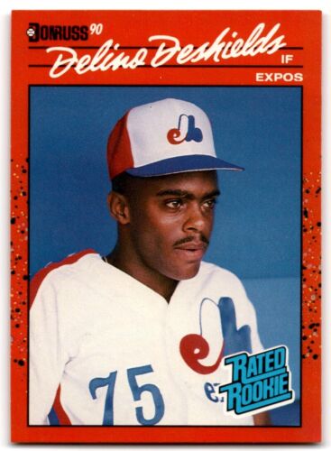 1990 DONRUSS #42 DELINO DESHIELDS  MONTREAL EXPOS RATED ROOKIE CARD