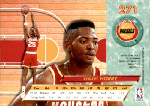 ROOKIE:  1992-93 FLEER ULTRA #271 ROBERT HORRY - HOUSTON ROCKETS -