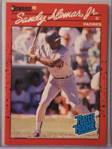 1990 DONRUSS #30 -SANDY ALOMAR- CLEVELAND INDIANS- RATED ROOKIE CARD