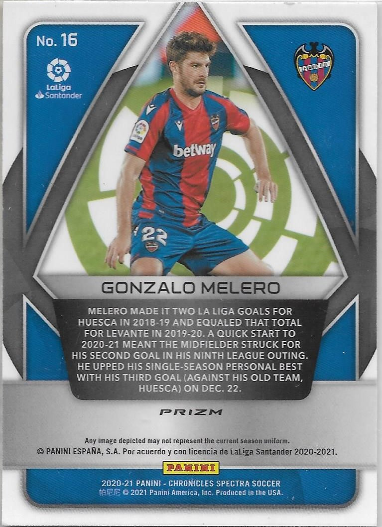 PANINI PRIZM - GONZALO MELERO - LEVANTE  - ROOKIE CARD