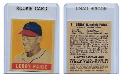 1949 Leaf #8 Satchel Paige Rookie Reprint Card  Cleveland Indians