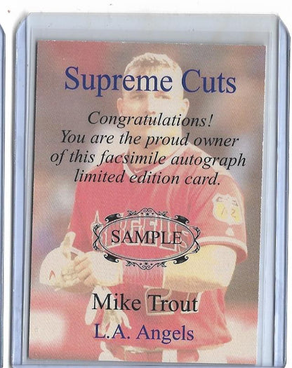 2020 MIKE TROUT - Los Angeles Angels Supreme Cuts card w. Facs, Auto