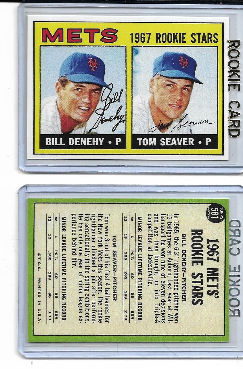 1967 TOPPS #581 TOM SEAVER Rookie Reprint - New York Mets Hall of Fame –