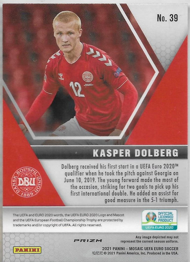 PANINI KASPER DOLBERG - CARD AS SEEN