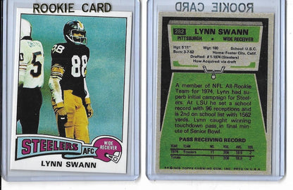 1975 Topps # 282 Lynn Swann Rookie Reprint Card - 	Pittsburgh Steelers