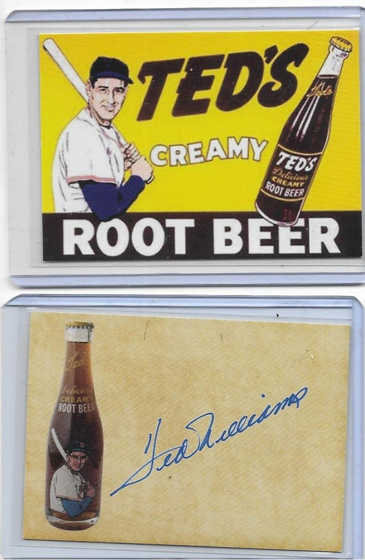 TED WILLIAMS - BOSTON RED SOX Root Beer Advertisement Promo RP Card