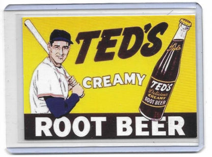 TED WILLIAMS - BOSTON RED SOX Root Beer Advertisement Promo RP Card