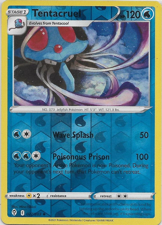 TENTACRUEL Evolving Skies 27/203 Reverse Holo Uncommon