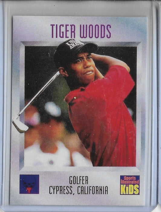 1996 TIGER WOODS Sports Illustrated for Kids #536 Rookie REPRINT CARD