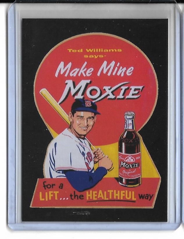TED WILLIAMS Moxie Soda  ACEO Advertisement Reprint Card Boston Red Sox