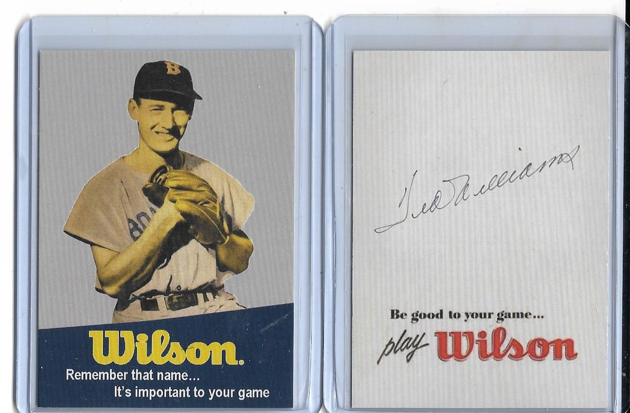 Ted Williams - Wilson Gloves Promo Ad ACEO Vintage style RP Card w/ Facs. auto