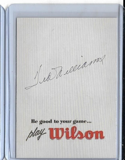 Ted Williams - Wilson Gloves Promo Ad ACEO Vintage style RP Card w/ Facs. auto