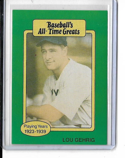 1987 Baseball All Time Greats Baseball Card - LOU GEHRIG