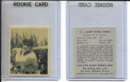 1948 Bowman #6 Yogi Berra ROOKIE Reprint Card New York Yankees