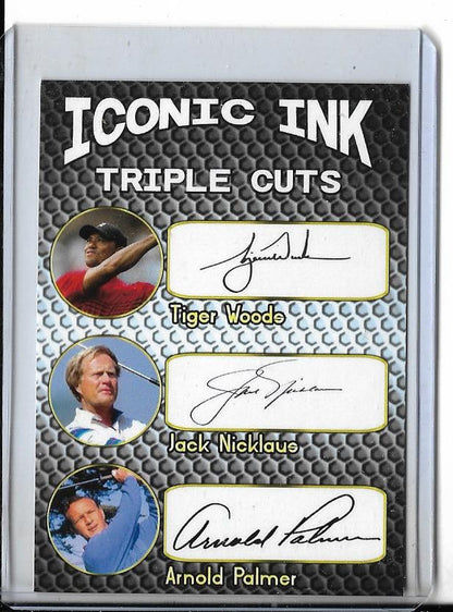 “Iconic Inks” Triple Cuts GOLF GREATS  Tiger Woods, Jack Nicklaus & Arnold Palmer